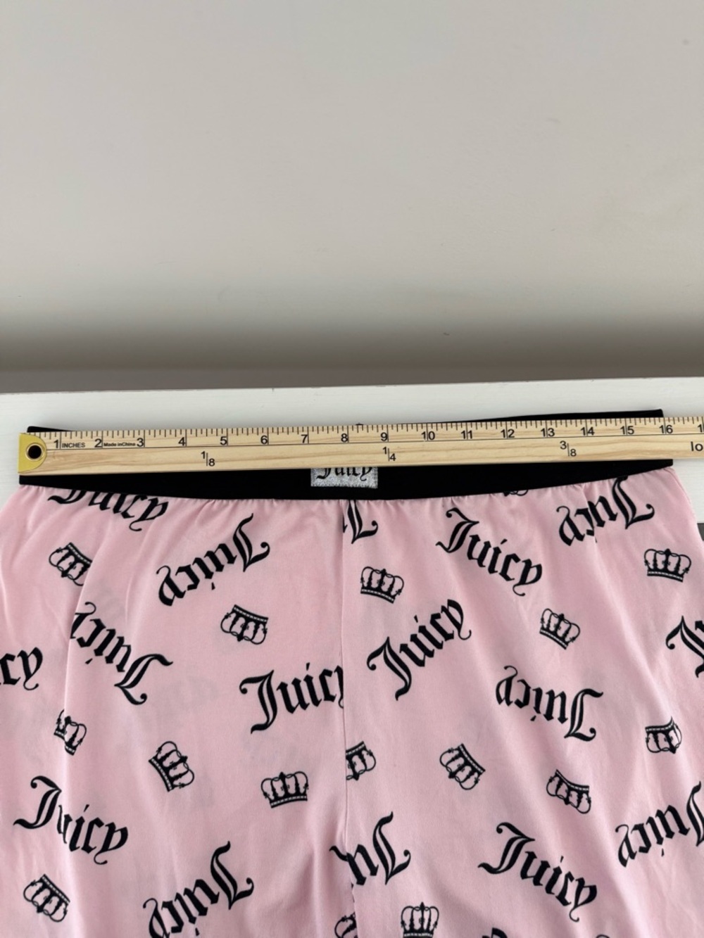 Juicy Couture Pink Logo Pajama Set Crown Print Y2K Size L - Picture 8 of 9